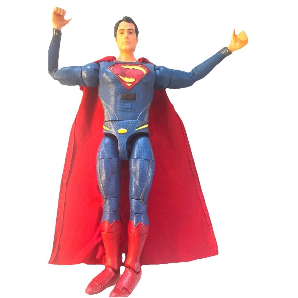 Interactive Superman 14" MAN OF STEEL Thinkway Toys MIB Sounds Moves Poseable